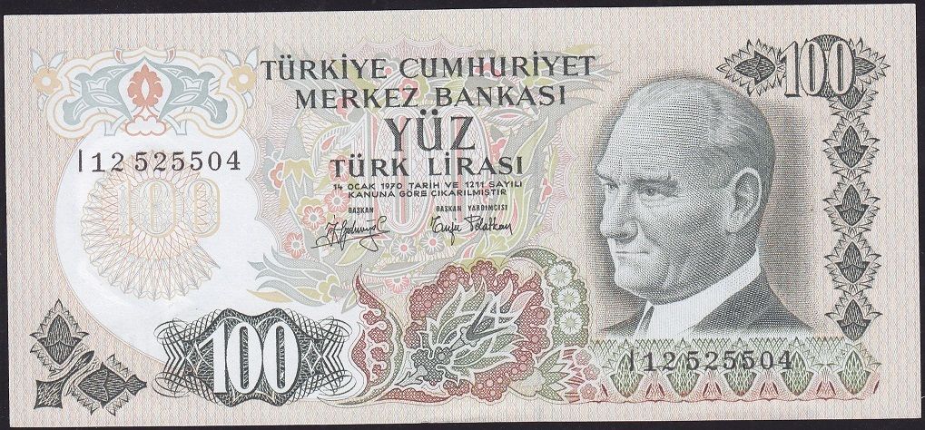 6.Emisyon 2.Tertip 100 Lira I12 525504 Çilaltı