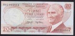 6.EMİSYON 3.TERTİP 20 LİRA H02 704864 ÇÇT + eski kağıt para fiyatları