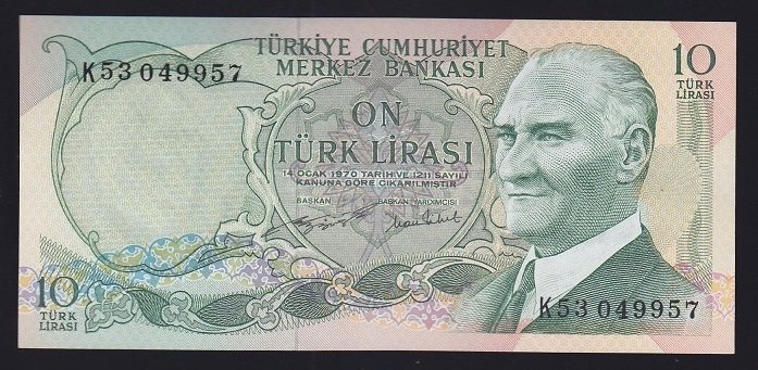6.EMİSYON 2.TERTİP 10 LİRA K53 049957 ÇİLALTI