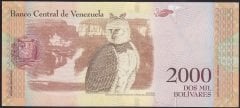Venezuela 2000 Bolivares 2016 Çil Pick 96a