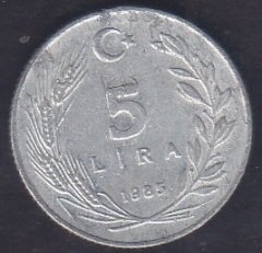 1985 Yılı 5 Lira Temiz