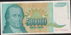 Yugoslavya 500000 Dinar 1993 Çok Temiz+