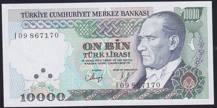 7.EMİSYON 4.TERTİP 10000 LİRA I09 867170 ÇİL