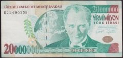 7.EMİSYON 20 000 000 LİRA B21 690359 ÇOK TEMİZ