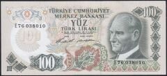 6.Emisyon 1.Tertip 100 Lira E76 038010 Çilaltı