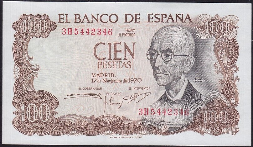 İspanya 100 Pesetas 1970 Çil Pick 152