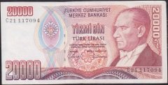 7.Emisyon 1.Tertip 20000 Lira C21 117094 Ççt Çilaltı