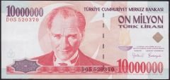 7.Emisyon 10 000 000 Lira D05 520370 Çok Çok Temiz+
