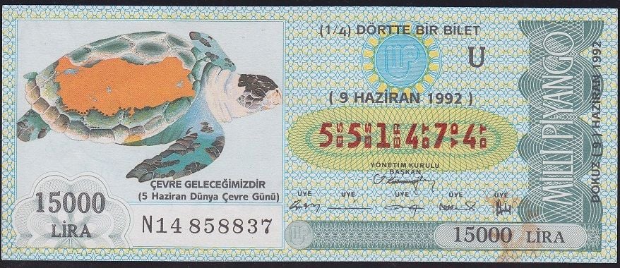 1992 9 Haziran Çeyrek Bilet - U Serisi