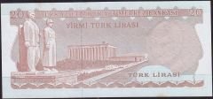 6.Emisyon 3.Tertip 20 Lira F37 956963 Çil