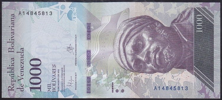 Venezuela 1000 Bolivares 2016 Çil Pick95a