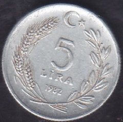 1982 YILI 5 LİRA