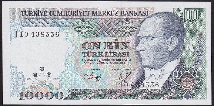 7.EMİSYON 4.TERTİP 10000 LİRA I10 438556 ÇİL