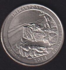 Amerika Çeyrek Dolar 2014 P Hatıra Shenandoah Ulusal Park Bölgesi