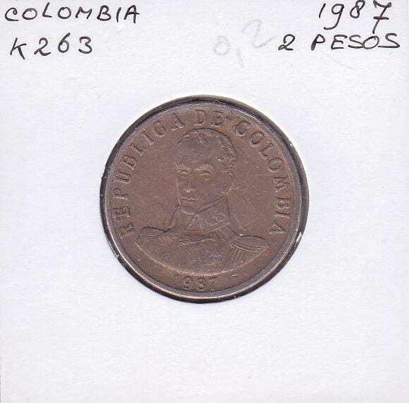 Kolombiya 2 Pesos 1987