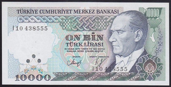7.EMİSYON 4.TERTİP 10000 LİRA I10 438555 ÇİL