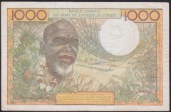 BATI AFRİKA DEVLETLERİ 1000 FRANK 1959 ÇOK TEMİZ (FİLDİŞİ SAHİLİ) Pick103A/m