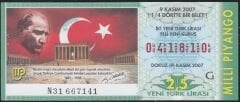 2007 9 Kasım Çeyrek Bilet - G Serisi