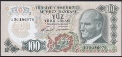 6.Emisyon 1.Tertip 100 Lira E30 186070 Ççt Çilaltı