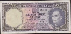 5.Emisyon 4.Tertip 500 Lira U26 033811 Çok Temiz