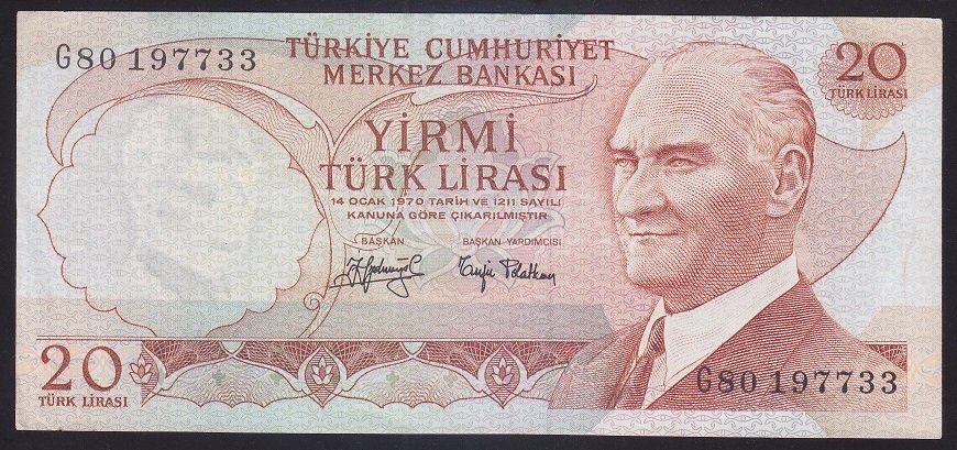 6.EMİSYON 3.TERTİP 20 LİRA G80 197733 ÇÇT +