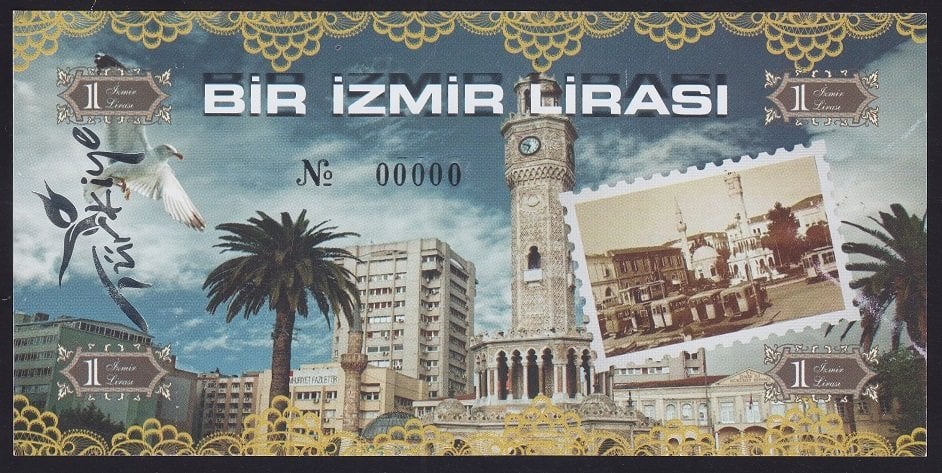 ÖZEL BASKI 1 İZMİR LİRASI - HOLOGRAMLI - EMNİYET ŞERİTLİ