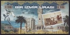 ÖZEL BASKI 1 İZMİR LİRASI - HOLOGRAMLI - EMNİYET ŞERİTLİ