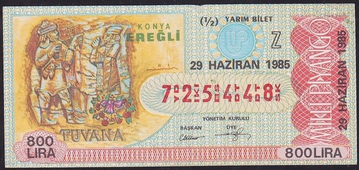 1985 29 Haziran Yarım Bilet - Z Serisi