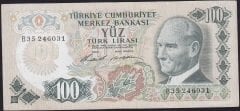 6.Emisyon 1.Tertip 100 Lira B35 246031 Çok Temiz+
