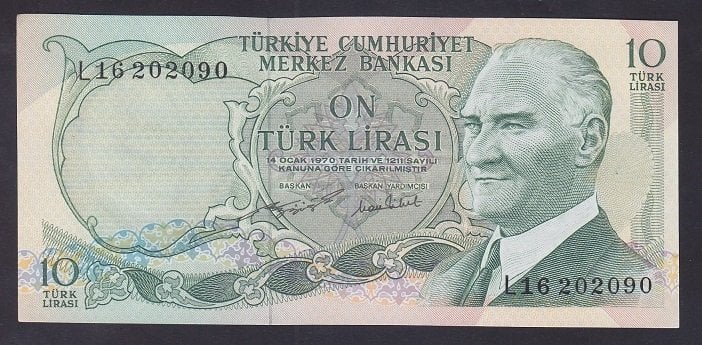 6.EMİSYON 2.TERTİP 10 LİRA L16 202090 ÇİLALTI ( bombe var )