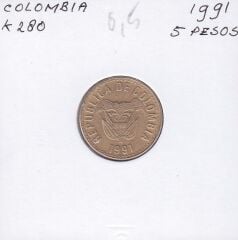 Kolombiya 5 Pesos 1991