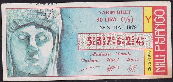 1978 28 Şubat Yarım Bilet - Y Serisi
