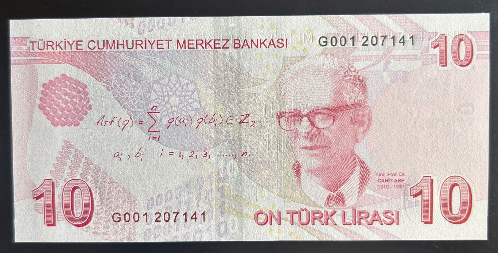 9.Emisyon 7.Tertip 10 Lira G001 20714X Çil