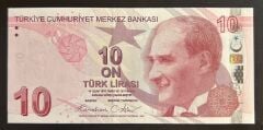 9.Emisyon 7.Tertip 10 Lira G001 20714X Çil