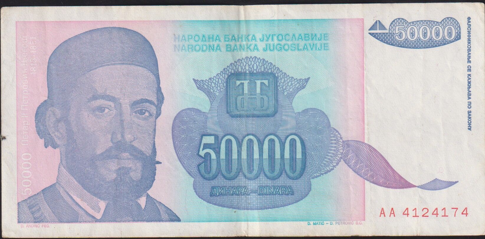 Yugoslavya 50000 Dinar 1993 Çok Temiz+ ( AA )