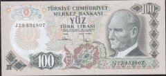 6.Emisyon 3.Tertip 100 Lira J23 431807 Çilaltı