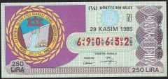 1985  29 Kasım Çeyrek Bilet - N Serisi