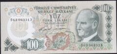 6.Emisyon 1.Tertip 100 Lira B63 063313 Çilaltı