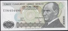 7.Emisyon 2.Tertip 10 Lira E78 654490 Ççt Çilaltı