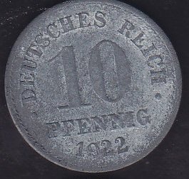 Almanya 10 Pfennig 1922