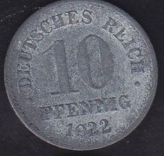 Almanya 10 Pfennig 1922