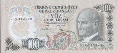 6.Emisyon 3.Tertip 100 Lira J16 512728 Çil