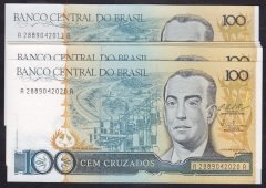 BREZİLYA 100 CRUZADOS 1987 ÇİL - 10 ADET SERİ TAKİPLİ