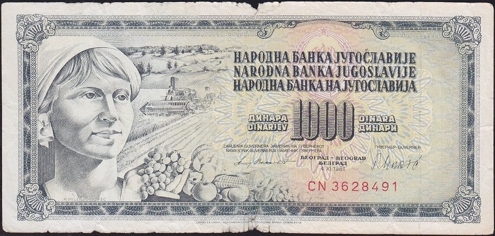 Yugoslavya 1000 Dinar 1981 Haliyle