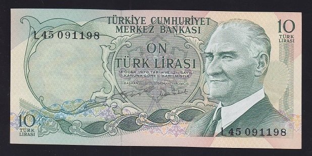 6.EMİSYON 2.TERTİP 10 LİRA L45 091198 ÇİLALTI ÇİL