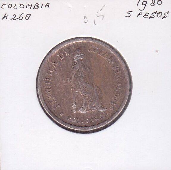Kolombiya 5 Pesos 1980