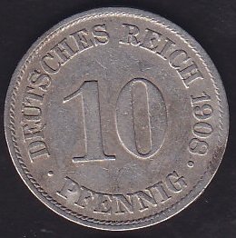 Almanya 10 Pfennig 1908 A
