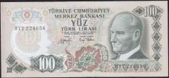 6.Emisyon 2.Tertip 100 Lira H77 224656 Çok Temiz+