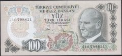 6.Emisyon 3.Tertip 100 Lira J10 798821 Çil