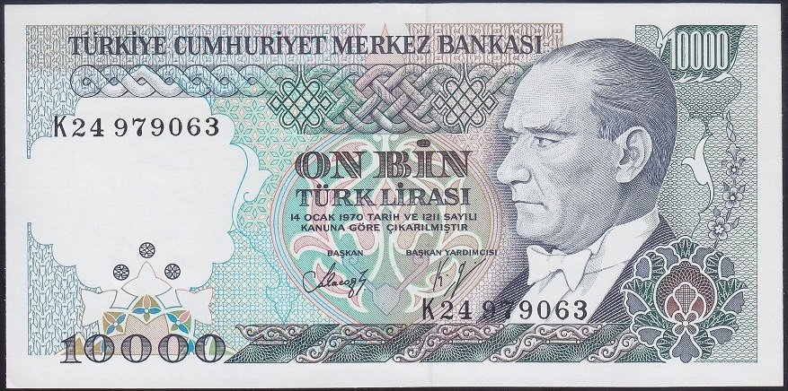 7.EMİSYON 4.TERTİP 10000 LİRA K24 979063 ÇİLALTI ÇİL